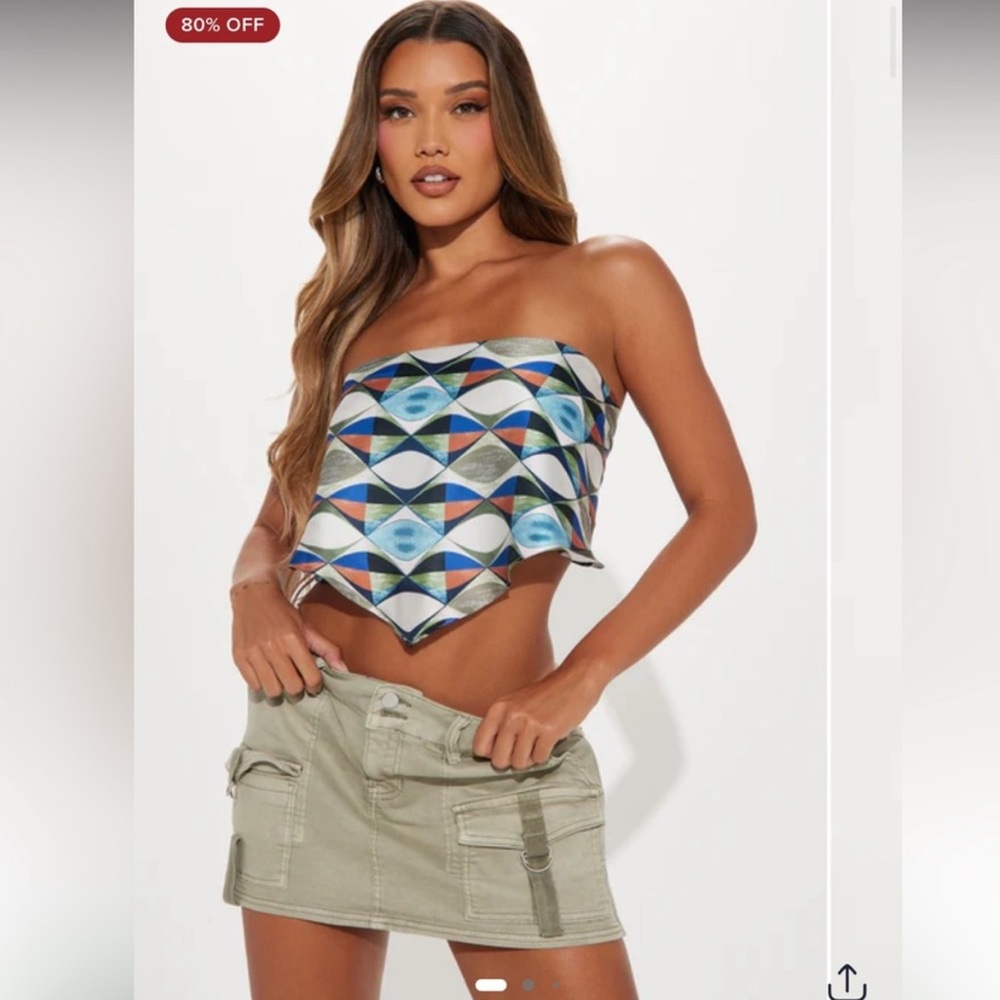 Fashion Nova Multicolor Scarf Top
